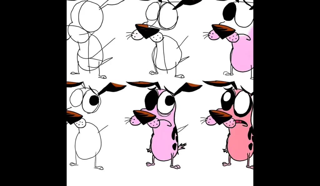 How to Draw Courage the Cowardly Dog?
