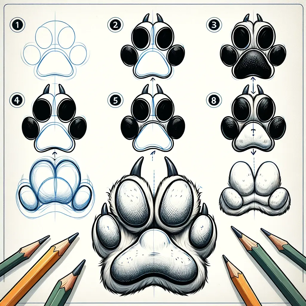 How to Draw a Dog Paw
